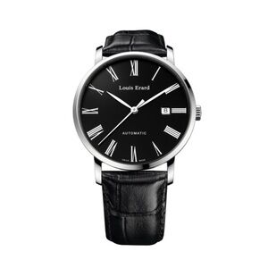 LOUIS ERARD Excellence Automatic Black Dial Men's Swiss Luxury Watch